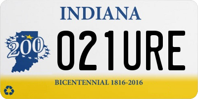 IN license plate 021URE