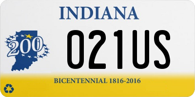 IN license plate 021US