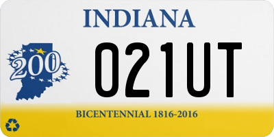 IN license plate 021UT