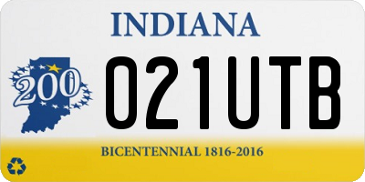 IN license plate 021UTB