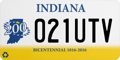 IN license plate 021UTV