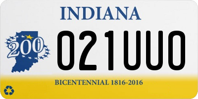 IN license plate 021UUO