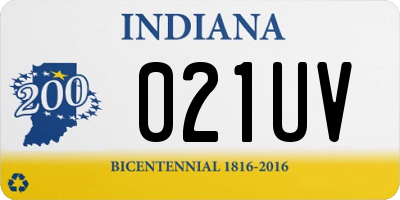 IN license plate 021UV
