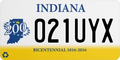 IN license plate 021UYX