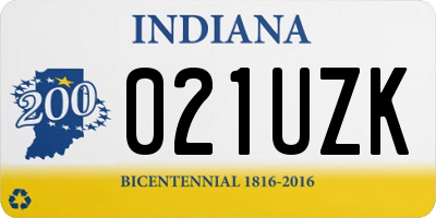 IN license plate 021UZK