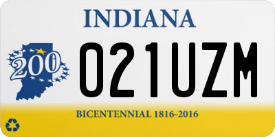 IN license plate 021UZM