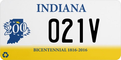 IN license plate 021V