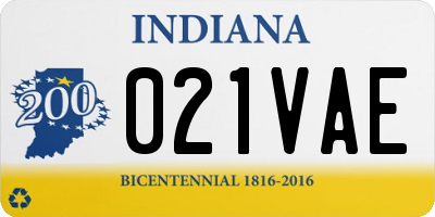 IN license plate 021VAE