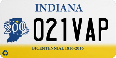 IN license plate 021VAP