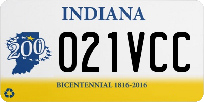 IN license plate 021VCC