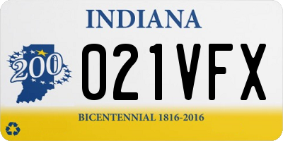 IN license plate 021VFX