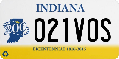 IN license plate 021VOS