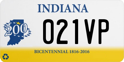 IN license plate 021VP