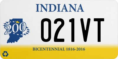 IN license plate 021VT