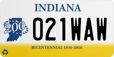 IN license plate 021WAW