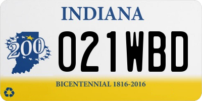 IN license plate 021WBD