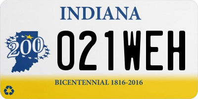 IN license plate 021WEH