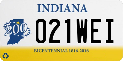 IN license plate 021WEI