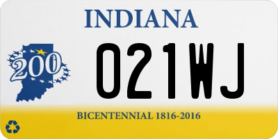 IN license plate 021WJ