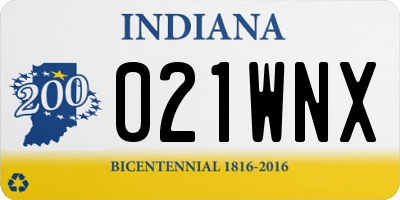 IN license plate 021WNX