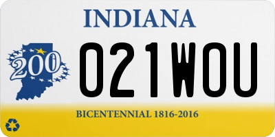 IN license plate 021WOU
