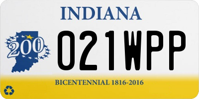 IN license plate 021WPP