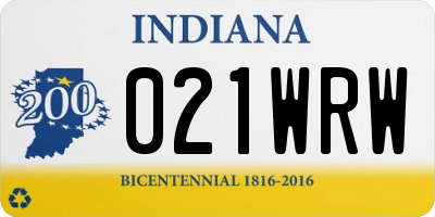 IN license plate 021WRW