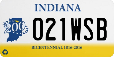 IN license plate 021WSB