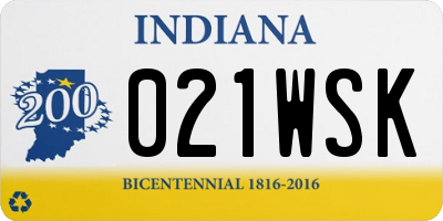 IN license plate 021WSK