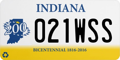 IN license plate 021WSS