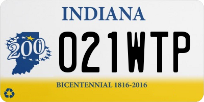 IN license plate 021WTP