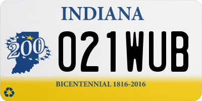 IN license plate 021WUB