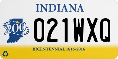IN license plate 021WXQ