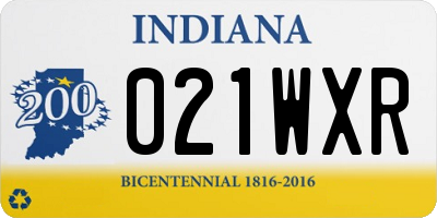 IN license plate 021WXR