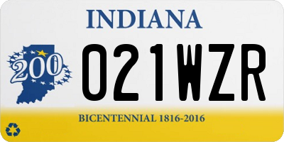 IN license plate 021WZR