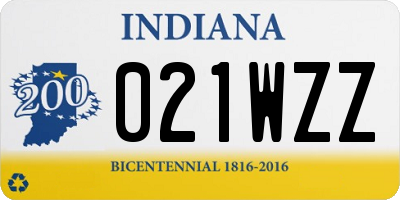 IN license plate 021WZZ