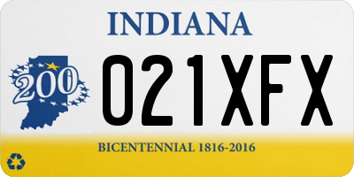 IN license plate 021XFX