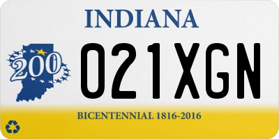 IN license plate 021XGN