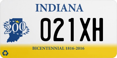 IN license plate 021XH