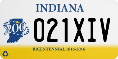 IN license plate 021XIV