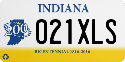 IN license plate 021XLS