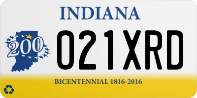 IN license plate 021XRD