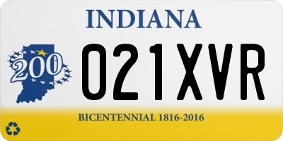 IN license plate 021XVR