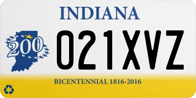 IN license plate 021XVZ