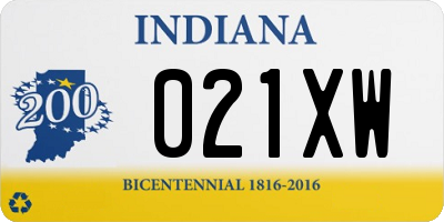 IN license plate 021XW