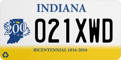 IN license plate 021XWD