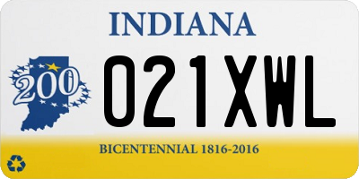 IN license plate 021XWL