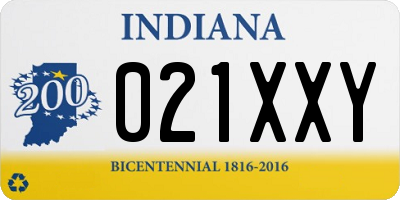 IN license plate 021XXY