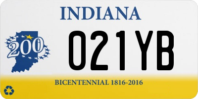 IN license plate 021YB