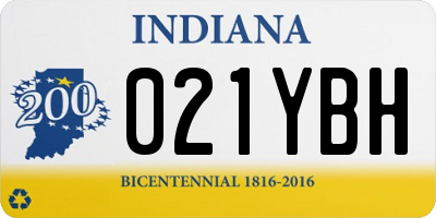 IN license plate 021YBH